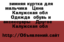 зимняя куртка для мальчика › Цена ­ 600 - Калужская обл. Одежда, обувь и аксессуары » Другое   . Калужская обл.